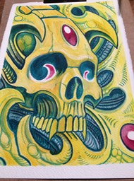 Aqryl inkt op Arches